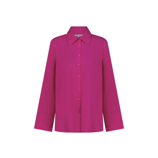 Amara Linen Fuchsia Shirt