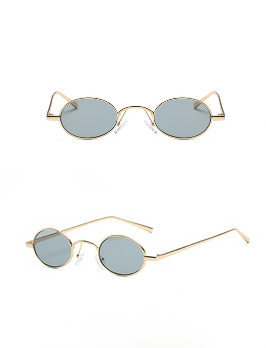 Harley Black and Gold Round Sunglasses