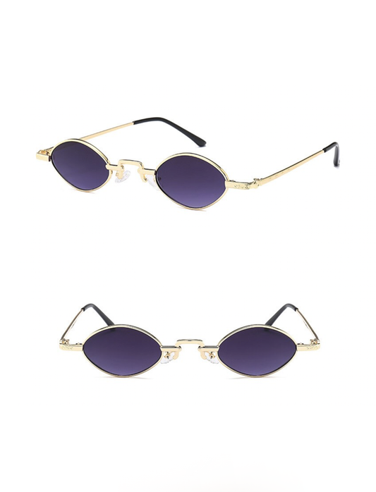 Topaz Black and Gold Almond Sunglasses