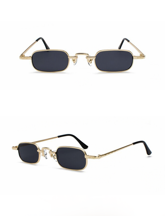 Echo Black and Gold Rectangular Sunglasses