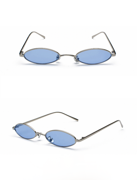 Cora Blue Oval Sunglasses